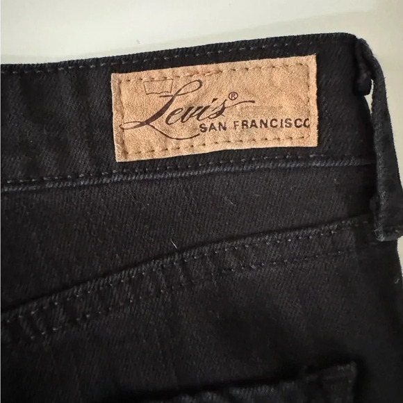 Levi’s San Francisco Demi Curve Classic Straight Leg Indigo Black Denim Jeans 28 - Picture 8 of 15